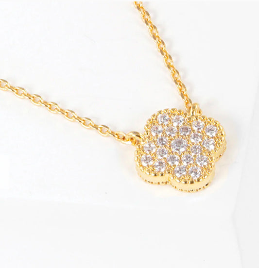 Cubic Zirconia Clover Necklace