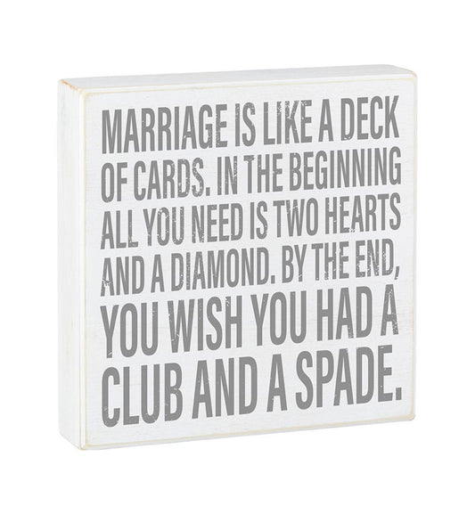 Wood Box Sign - Marriage is