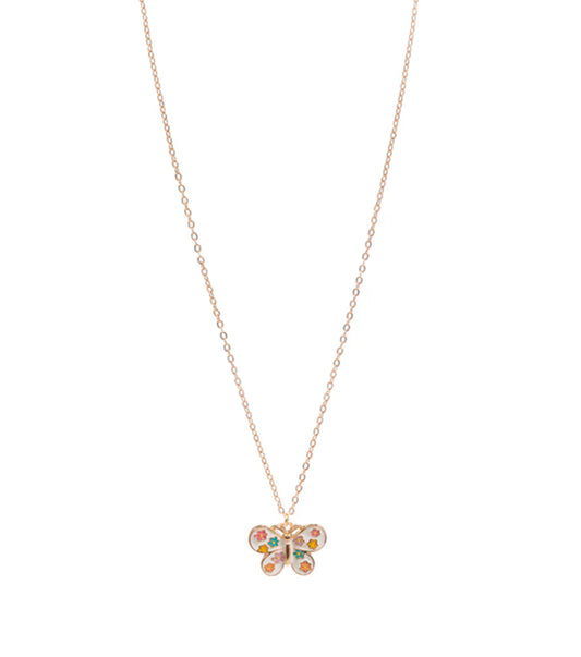 Butterfly Enamel Charm Necklace