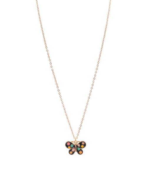 Butterfly Enamel Charm Necklace