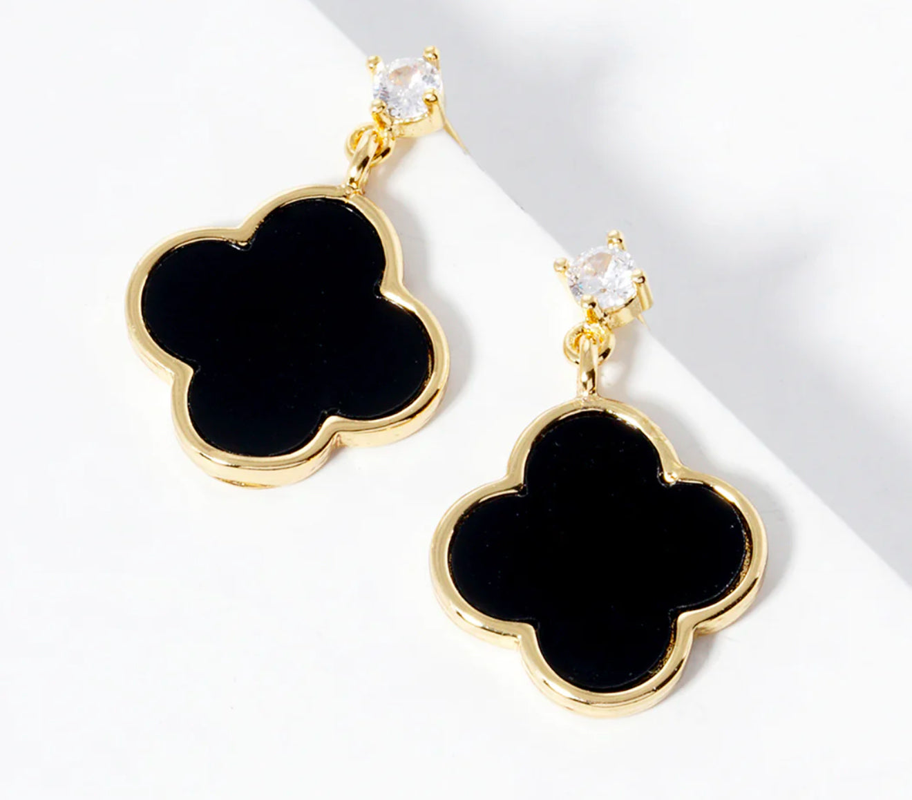 Gold Dipped Clover Post Earrings