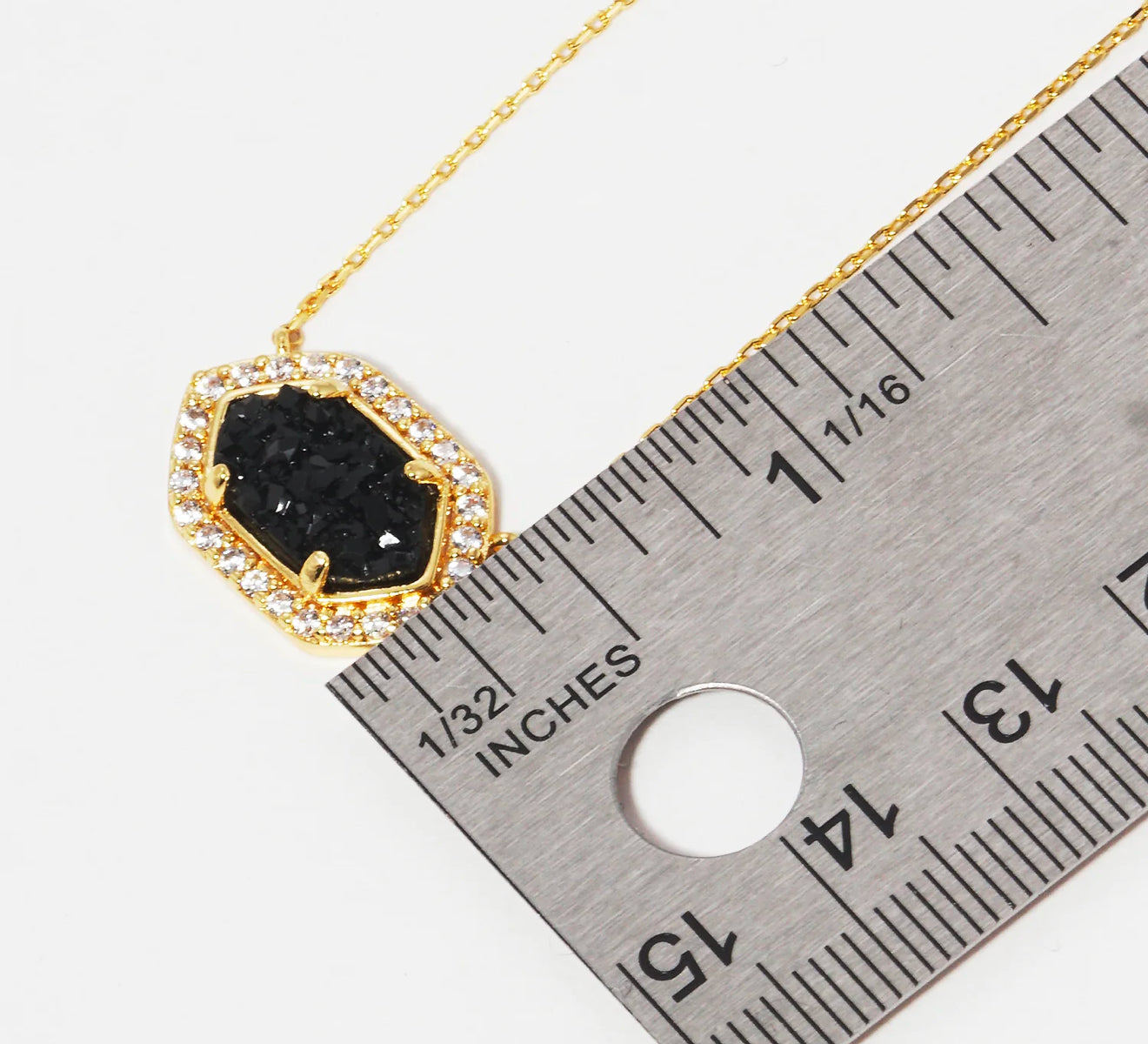 Cubic Zirconia Gold Dipped Stone Necklace