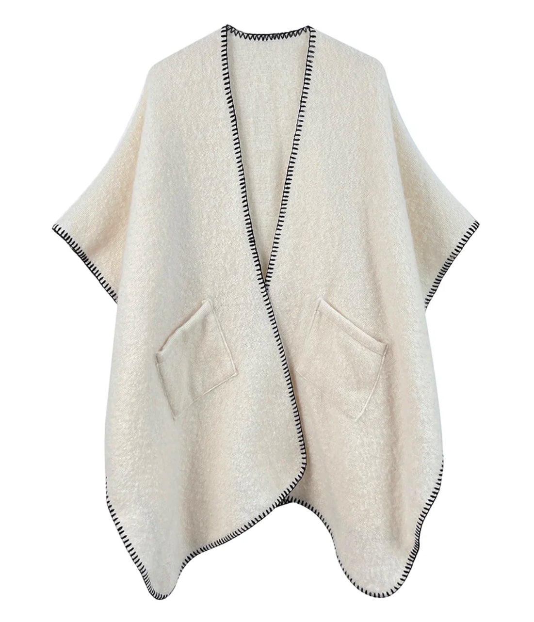 Stitched Border Blanket Kimono